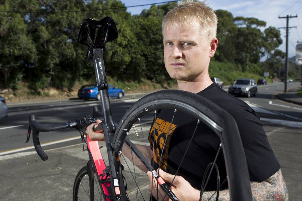Cyclist Luke Zweers was the victim of a hit-and-run while riding on Princes Highway last Friday. Picture: CHRISTOPHER CHAN