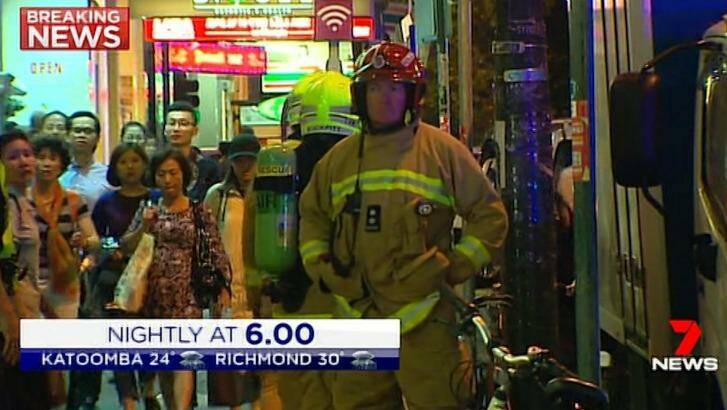 The blast injured at least 16 people, who were assessed by paramedics for cuts and lacerations. Photo: Seven News
