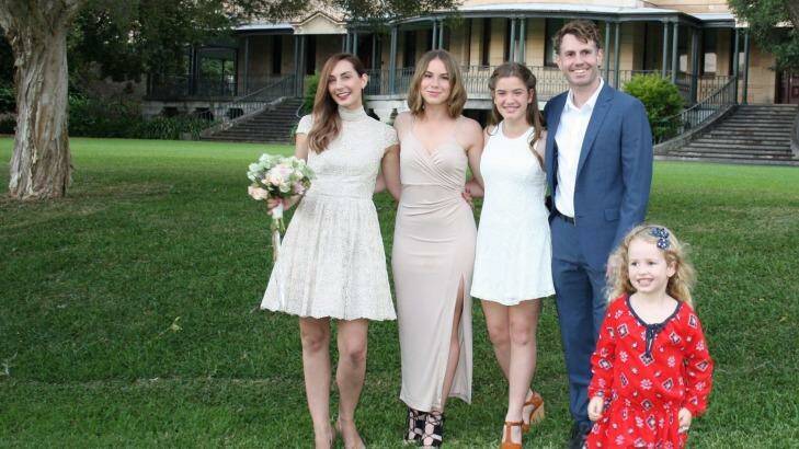Rob and Laura Dowling with his daughters Emily 16 and Madison 14 and niece Poppy, the daughter of his brother Luke. Photo: Supplied