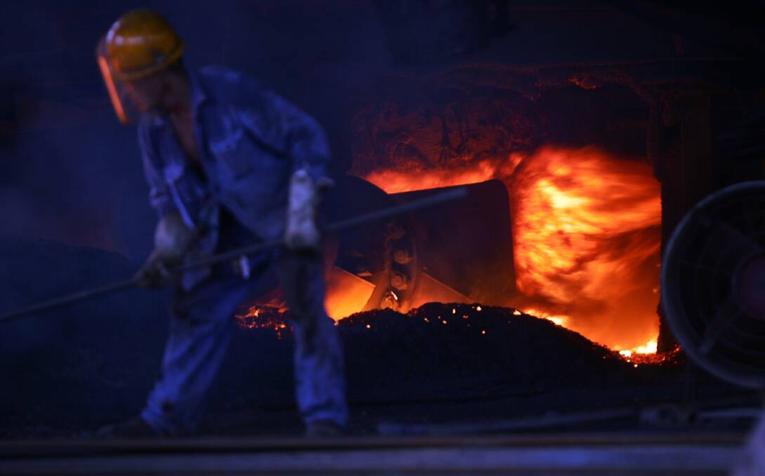 Top player:  Chinese steel mills made 178 times as much crude steel as Australia in 2014 – 822.7million tonnes to 4.6 million tonnes, figures show.  GETTY IMAGES