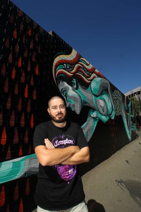 Street art: Festival organiser Simon Grant seeks more bare walls and buildings to act as canvases for this year's festival. Picture: GREG TOTMAN