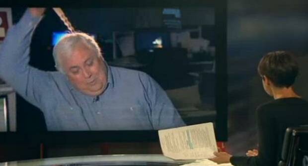See ya: Clive Palmer decides the interview is over.