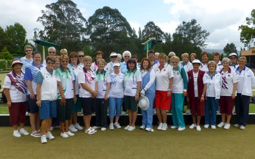 Bowlers gather for last year's Anderson Irvine Shield match at Berry Bowling Club.