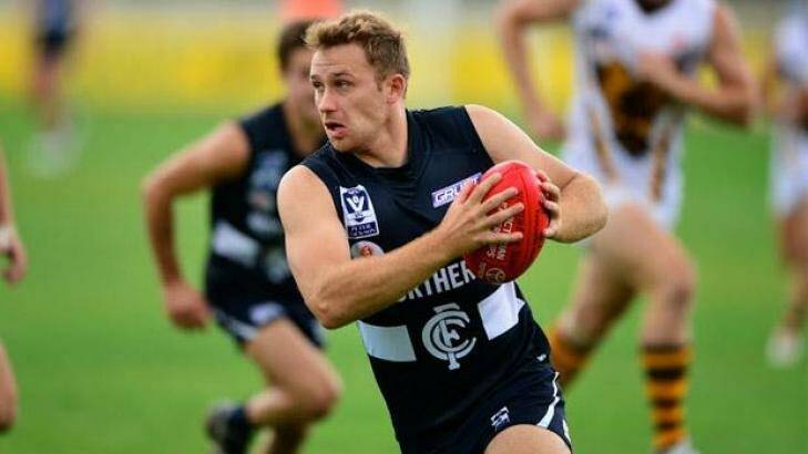 Ciaran Sheehan on the fly for the Northern Blues. Photo: carltonfc.com.au