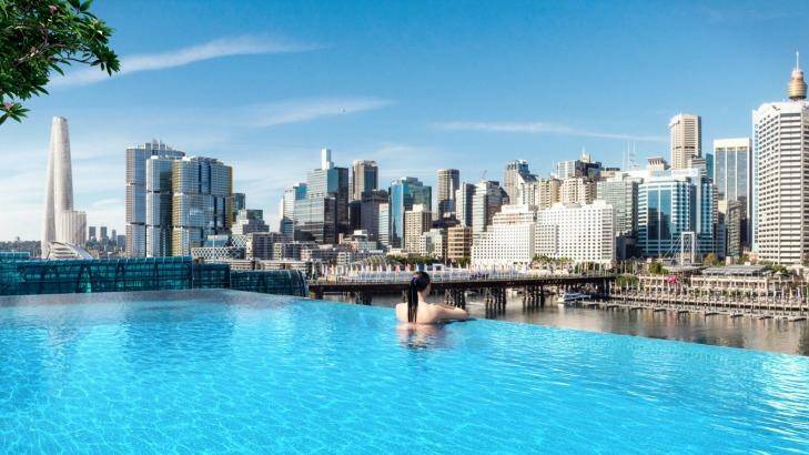 Pool with a view: an artists impression of Dr Swartz's Darling Harbour Hotel. Photo: Supplied