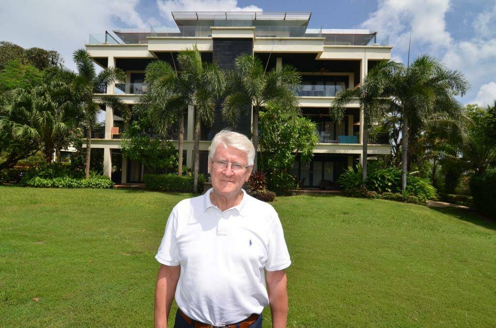 Melbourne retiree Daryl Davies outside the Chom Tawan residential development on Phuket's west coast. He and other buyers face eviction. Photo: supplied