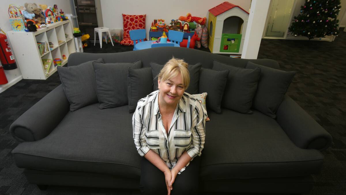 Wollongong Homeless Hub manager Julie Mitchell in the new Kenny Street office. Picture: ROBERT PEET