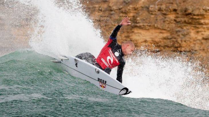 The king of Bells Beach: Mick Fanning claims the Rip Curl Pro title.