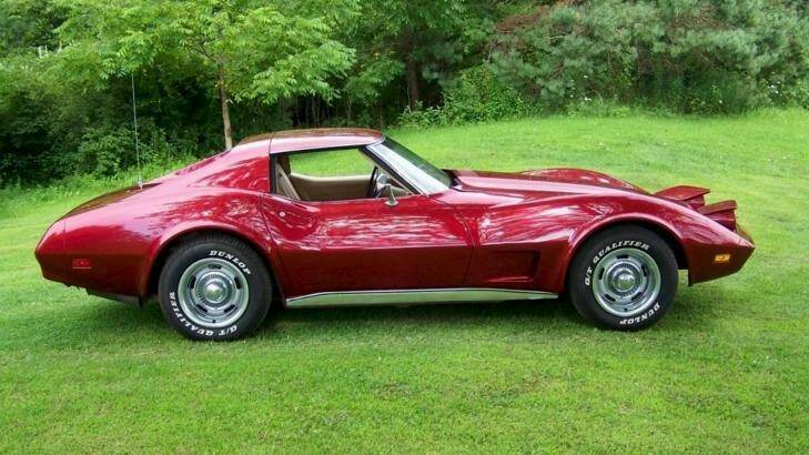 A 1976 maroon Corvette Stingray, similar to the one allegedly washed away in a shipping container near Nowra. Photo: photos@smh.com.au
