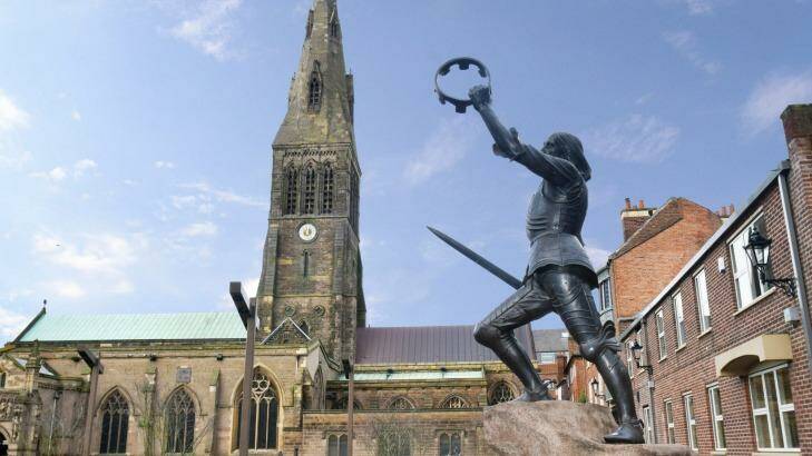 The king is dead: A statue of King Richard III outside Leicester Cathedral. Photo: Supplied