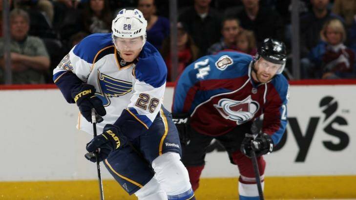 Defenceman Ian Cole played 46 games for the St Louis Blues in the just-completed NHL season. Photo: Douglas Weber