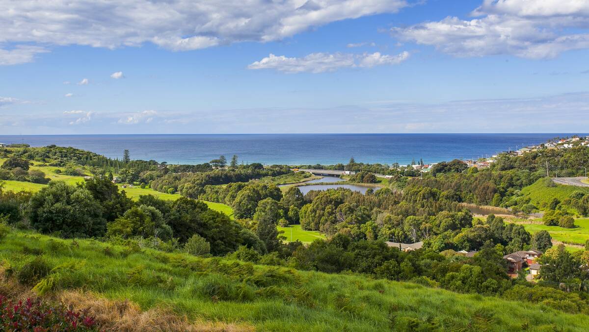 As well as a master-built home, the Kiama property has  ocean views which help make the 6.5-acre property  an enticing proposition.
