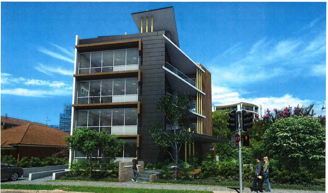 'Appropriate outcome': An artist's impression of the proposed five-storey, four-unit development on the corner of Corrimal Street and Georges Place.