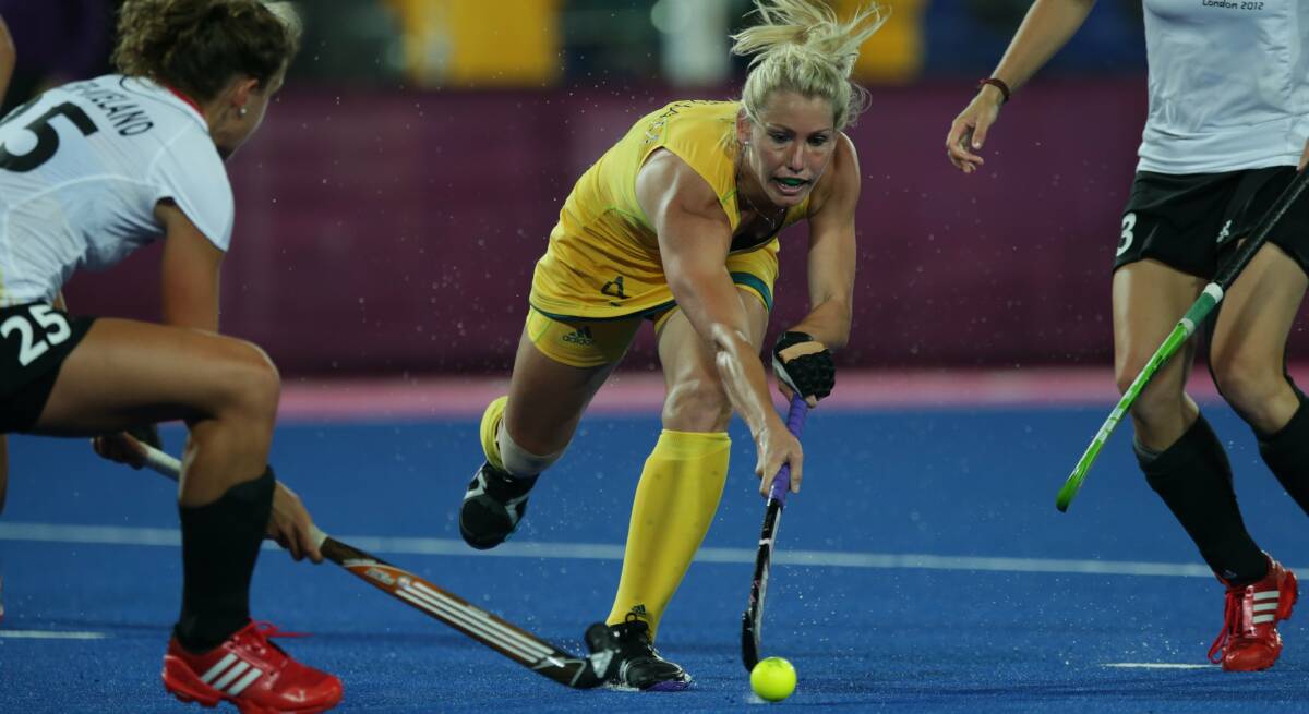 Casey Eastham starring for the Hockeyroos against Germany at the Olympics. Picture: BRENDAN ESPOSITO