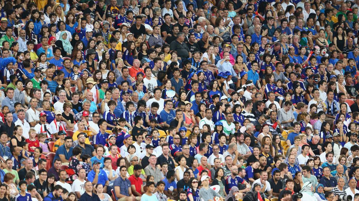 A massive crowd turned out for Japan's clash with Iraq in Brisbane. Newcastle's Hunter Stadium could host a blockbuster semi-final between Japan and Australia. Picture: GETTY IMAGES