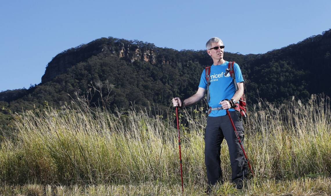 Michael Vesey has been training on Dapto's Bong Bong pass in preparation for his hike up Mount Kilimanjaro next month, in aid of UNICEF. Picture: ANDY ZAKELI