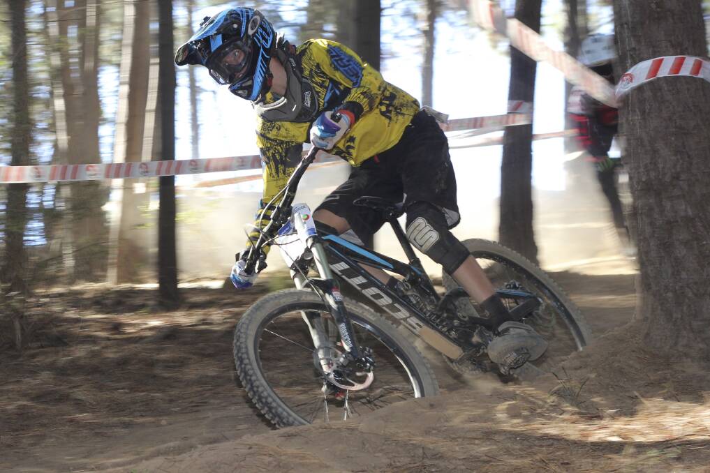 Speed: Former state under-15s champion Aidan Wynn is determined to do well in the opening round of the NSW Downhill Series on Sunday.