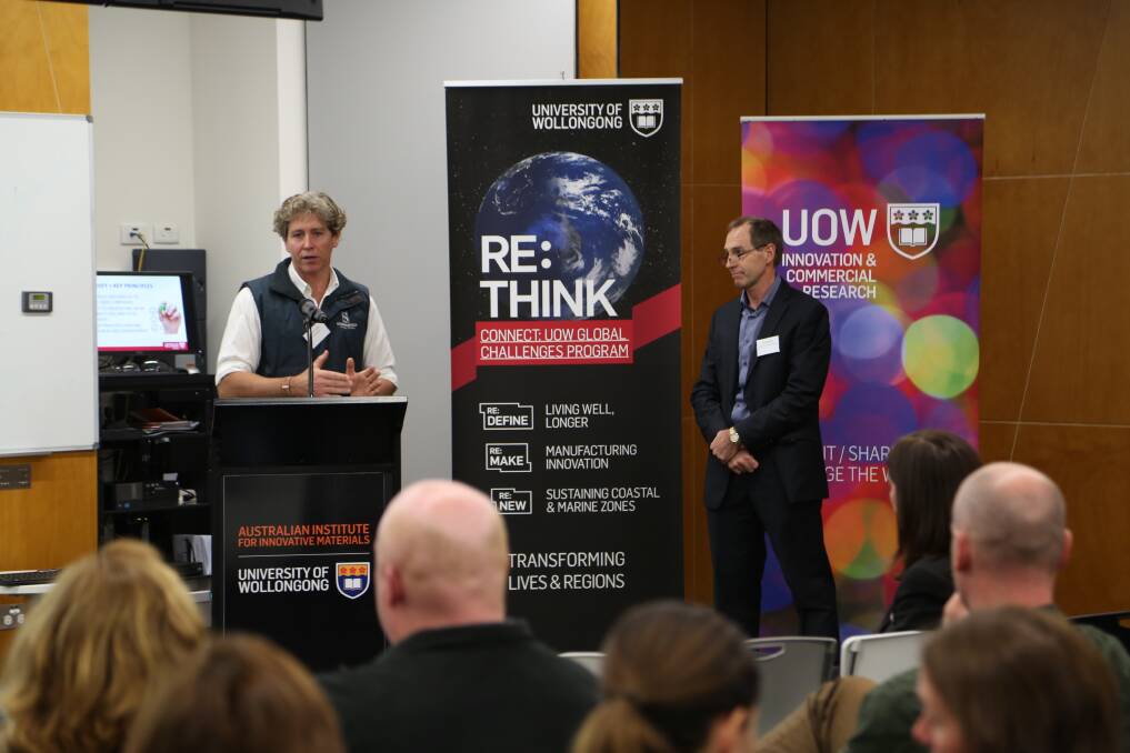 Building: Strongbuild director Chris Francis speaks at the recent launch of the Southern Manufacturing Innovation Group at the University of Wollongong Innovation Campus. Picture: GREG ELLIS