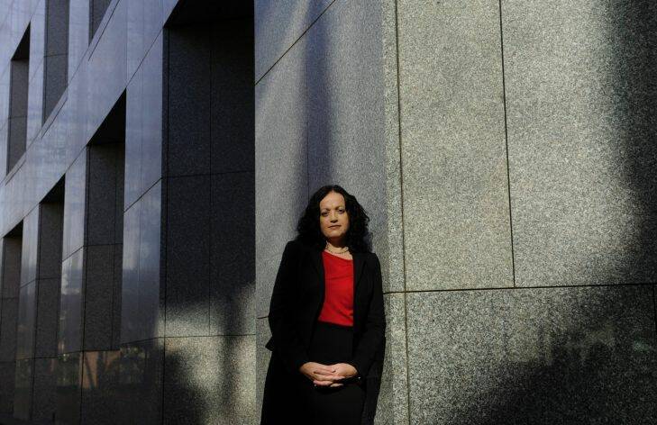 5 May 2011. Canberra Times BUDGET. Photo by Lannon Harley. National Secretary of the CPSU Nadine Flood at Parliament House. SPECIAL 303