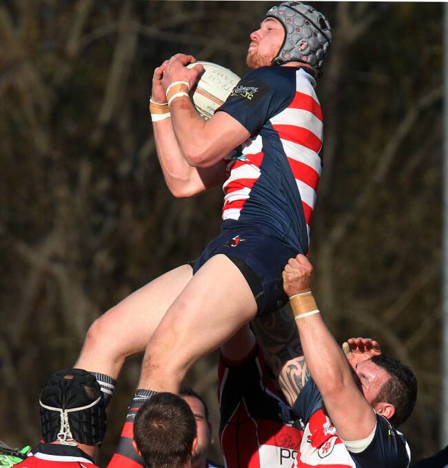University's Mitch Bell secures lineout ball. Picture: GREG TOTMAN