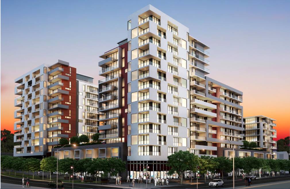 An artist's impression of the Crown Wollongong development at 31 Crown Street, Wollongong (the old Dwyers site).
