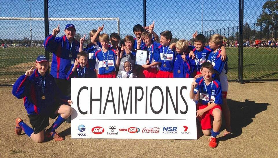 The Woonona under-13s boys' team after beating Lake Heights in a penalty shoot-out at the State Cup.