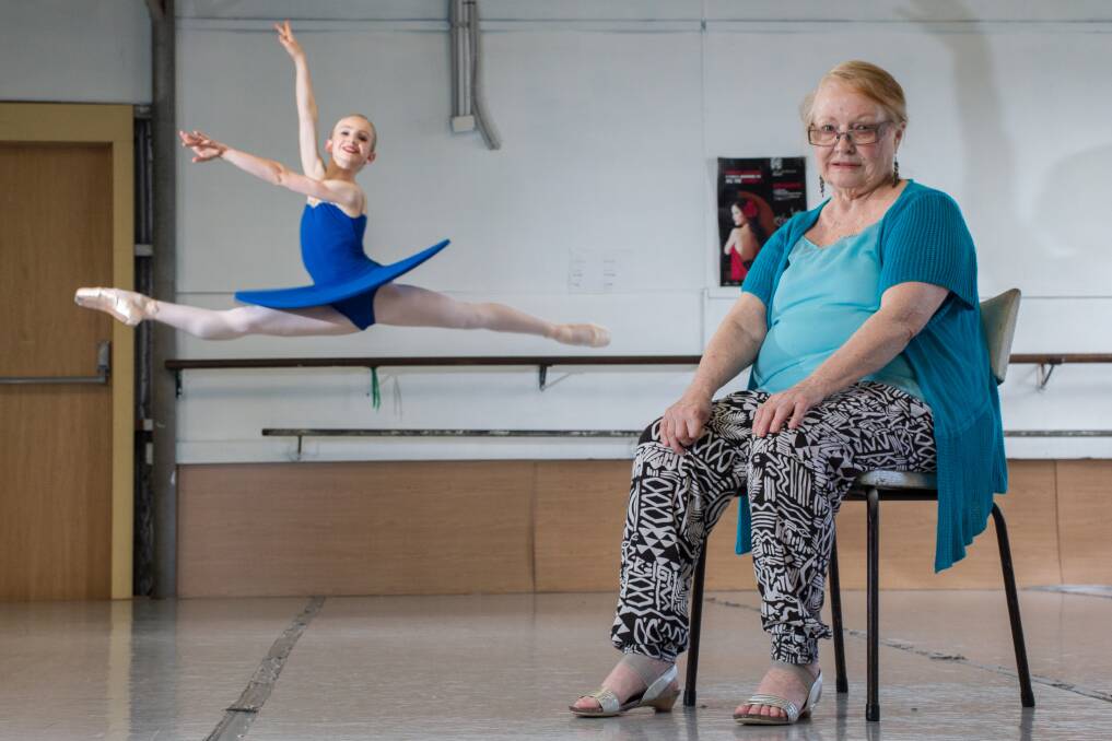 Ballet prodigy Riley Lapham, 14, is performing the lead role in the Beverley Rowles School of Dance end-of-year production Don Quixote, which is dedicated to Mrs Rowles (right). Pictures: CHRISTOPHER CHAN