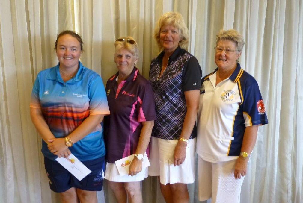 Dawn Hayman (far left) and her teammates Sue Wood, Mary Sheather and Dianne Skinner took out the Illawarra District Summer Fours at Warilla Bowling Club.