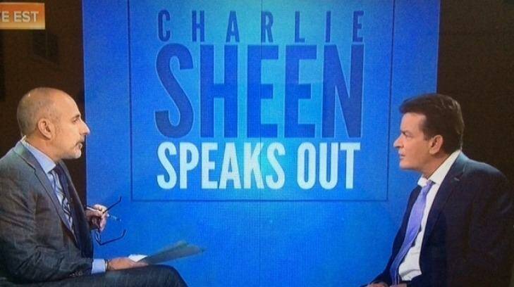 Today host Matt Lauer interviews Charlie Sheen about his condition, drug use and sexual behaviour. Photo: NBC