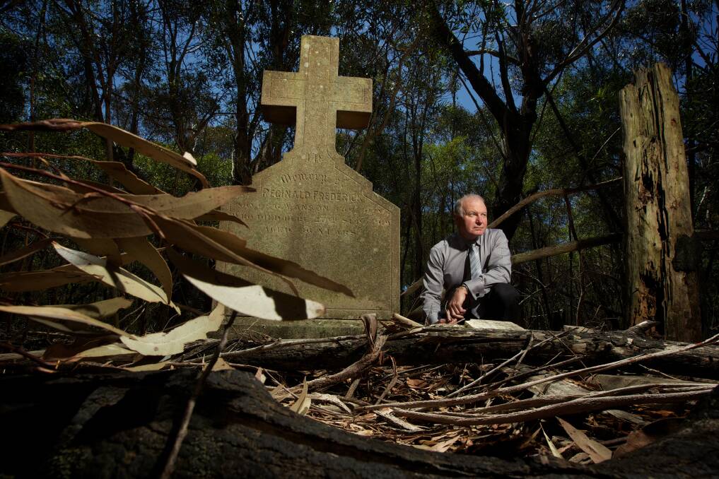Wollongong Mayor Gordon Bradbery at the Waterfall Cemetery which the council had lost for decades. Picture: WOULTER PEETERS