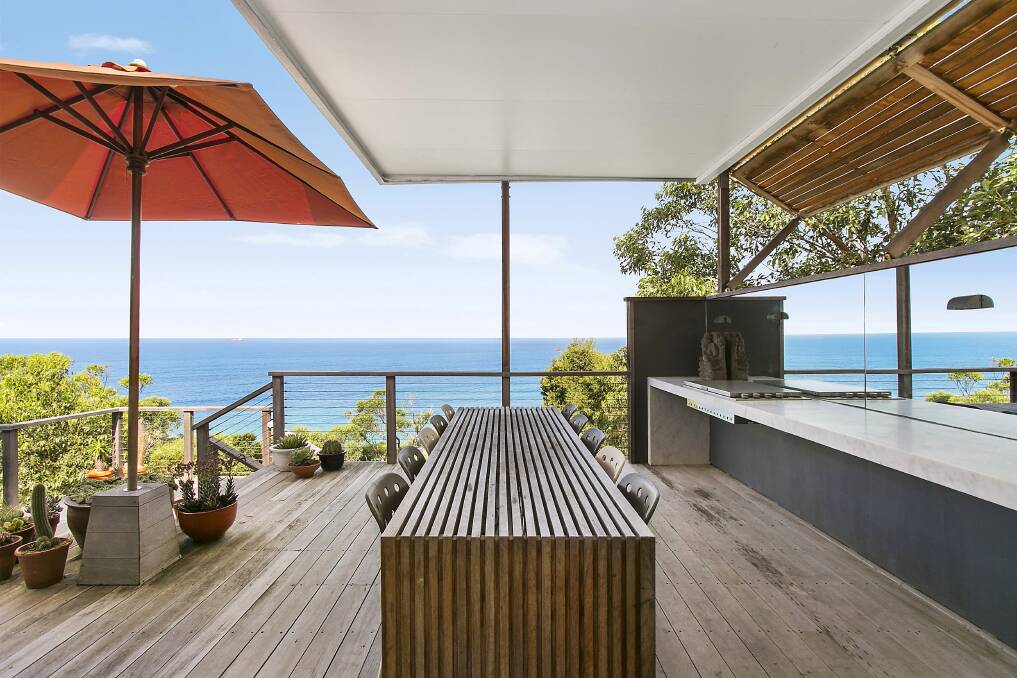 Views out over the ocean from the outdoor entertaining.