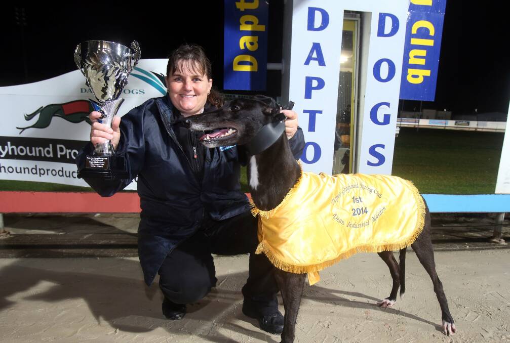 Melinda Finn with Winsome Prince after winning the Dapto Maiden Classic. Picture: ROBERT PEET