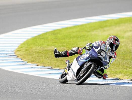 Footloose: Remy Gardner during practice for the Moto3 at Phillip Island. Picture: GETTY IMAGES
