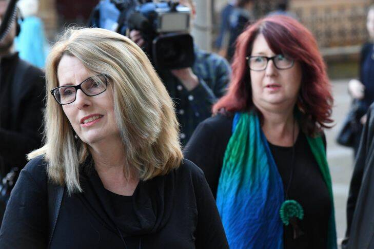 Smh news, the family of murdered environment officer Glen Turner
outside the Supreme Court Stdney after the sentence of farmer Ian
Turnbull. Photo shows, (L) Glen Turners partner, Alison McKenzie with
Turners duster, Fran Pearce leaving the court. Photo by, Peter Rae
Thursday 23 June, 2016 Photo: Peter Rae
