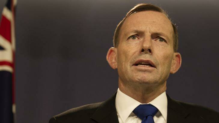 Prime Minister Tony Abbott gives a press conference at the Commonwealth Parliamentary Offices, Sydney. Photo: Louie Douvis