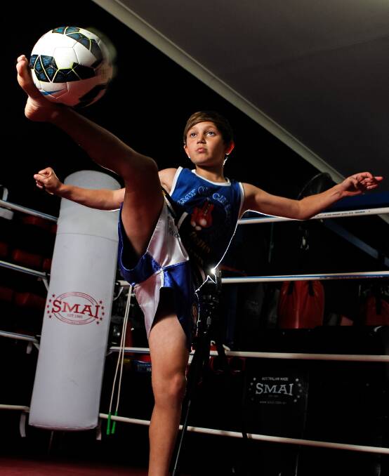 All rounder: Jake Lavalle is a gun in martial arts, athletics and football. The 11-year-old recently achieved a black belt and won a gold medal at the Brazilian Jiu Jitsu Oceanic Championships held in Ryde last month. Picture: ROBERT PEET