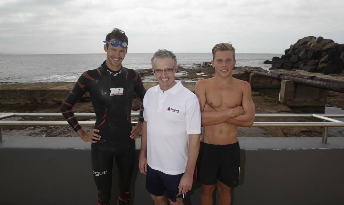 Matthew Sharpe, Liam Crowe and Tom Montgomery are ready to compete in the Splash and Dash Festival in Wollongong on March 28-29. Picture: ANDY ZAKELI