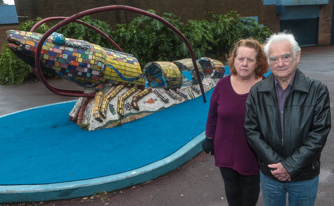 Berkeley residents Residents Vicky King and Roy Gersbach are urging the city council not to remove the Berkeley prawn. Picture: ADAM McLEAN