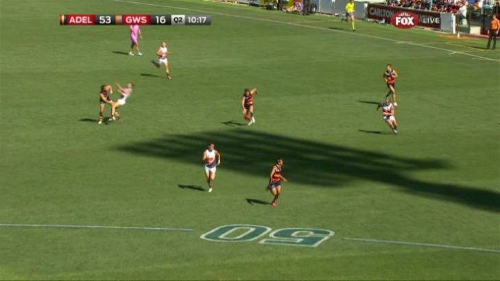 Ward is knocked out of round five. Photo: Fox Footy