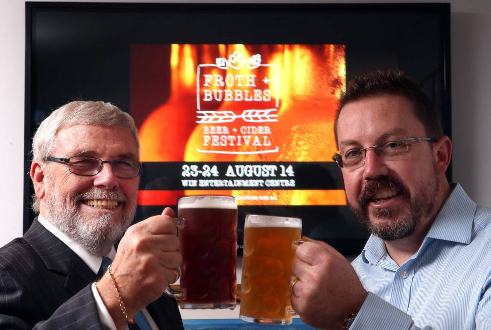 Robert Gunn and Dave McGrath at the launch of Froth and Bubbles, a beer festival set to feature more than 120 beers. Picture: KIRK GILMOUR