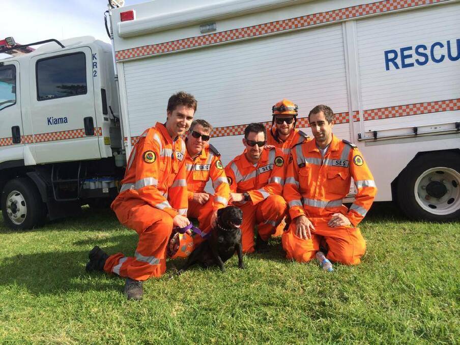 Kiama SES and the Illawarra Police Rescue Squad retrieved Roxy the dog from a cliff at Gerringong. Picture courtesy Kiama SES