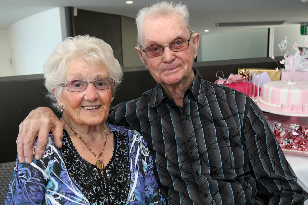Winifred Mills, 92, and husband Lawrie, 93, celebrated their 75th wedding anniversary last month. Picture: GREG TOTMAN