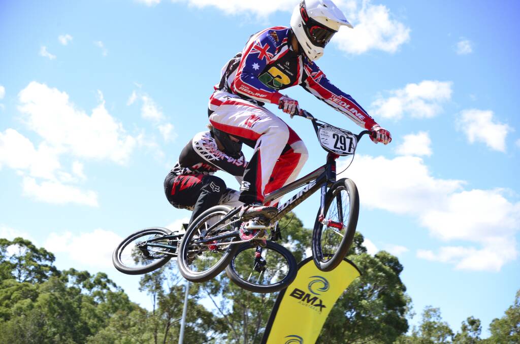 Star rider: Kai Sakakibara shows off his amazing skills that will be on display in the fourth round of the BMX NSW State Series at the Southlake Illawarra track.