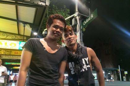 Rocky Tabanas (pictured with his friend Iggy Nor, left) says hookup apps such as Grindr are contributing to the decline of traditional gay spaces. Photo: Michael Koziol