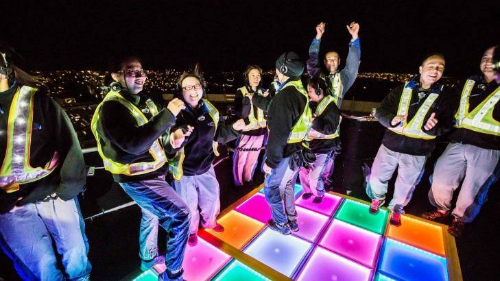 The vivid light installation will include a dance floor at the top of the Sydney Harbour Bridge. Photo: BridgeClimb Sydney