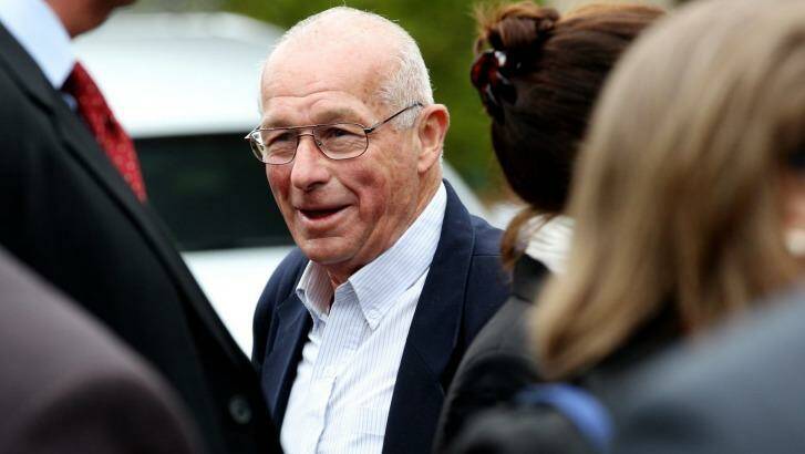 Roger Rogerson at Graham "Chook" Fowler's funeral in Palmdale, in 2013. Photo: Janie Barrett