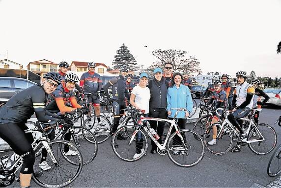Road to help: The Pina Boys arrive to support charity before their regular morning ride. Picture: GREG ELLIS