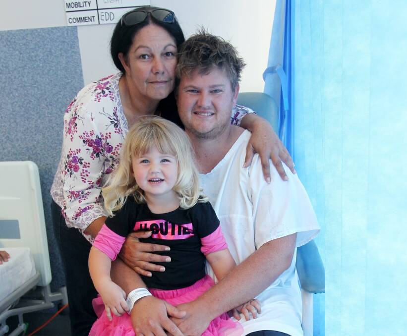 Nicholas Boyd with daughter Mackenzie Boyd and mother Marilyn Brown. Picture: GREG TOTMAN