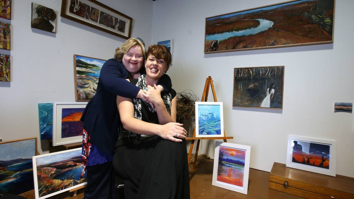 Amy Diaz and Bulli artist Rebecca Baker are presenting a joint exhibition called Art Ability at Art Arena. Picture: KIRK GILMOUR