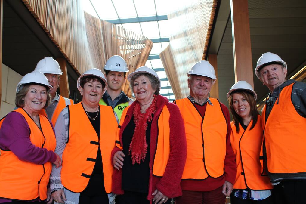 GPT's Ben Hughes takes a group of IRT clients on a tour of the new Wollongong shopping centre. Picture: PAUL GLOVER
